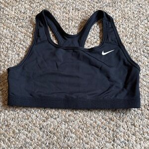 Nike kids size XL Black Sports Bra with White Swoosh